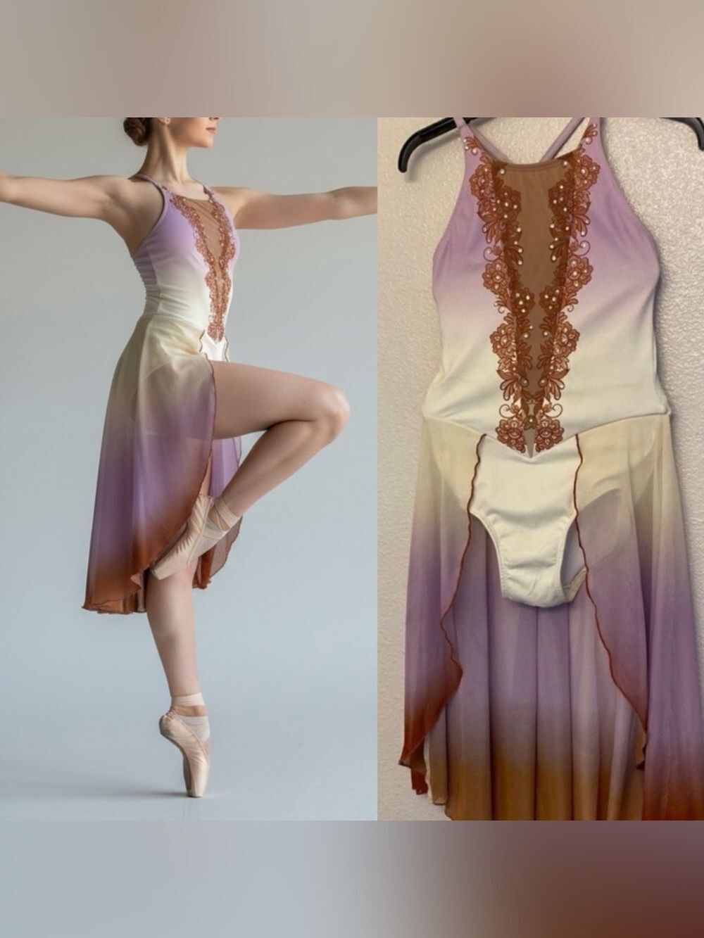 The Line Up Custom Lyrical Solo Costume Lavender Ombre Watercolor Contemporary S